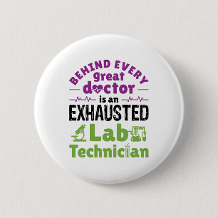 Badge Rond 5 Cm Technicien de laboratoire Technicien Médicale Tech