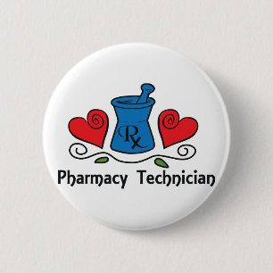 Badge Rond 5 Cm Technicien de pharmacie