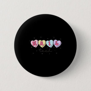 Badge Rond 5 Cm Technicien en onglerie Saint-Valentin Cœur Manucur