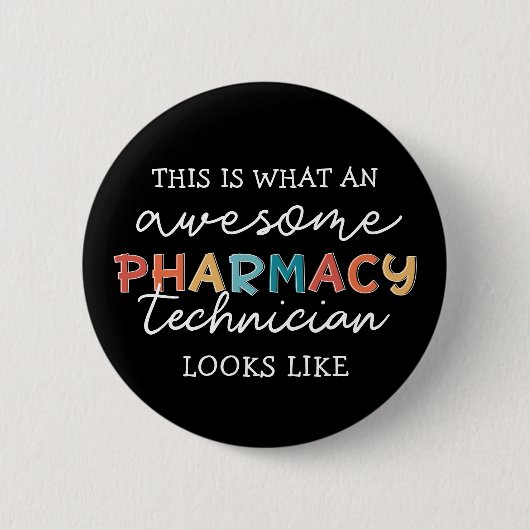 Badge Rond 5 Cm Technicien en pharmacie Awesome Technologie en pha (Devant)