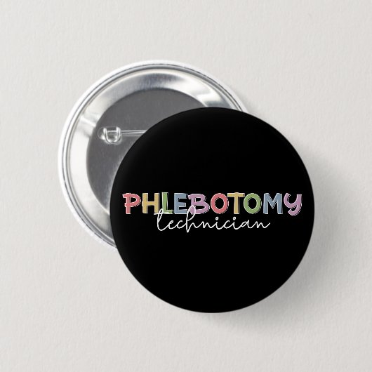 Badge Rond 5 Cm Technicien en pharmacie PBT Phlebotomie (Devant & derrière)