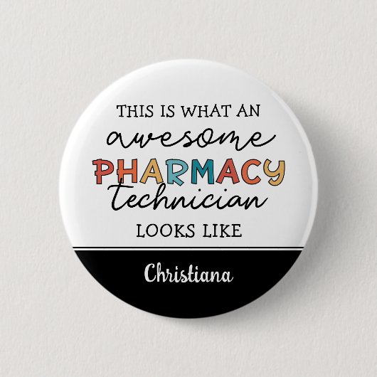Badge Rond 5 Cm Technicien en pharmacie sur mesure (Devant)
