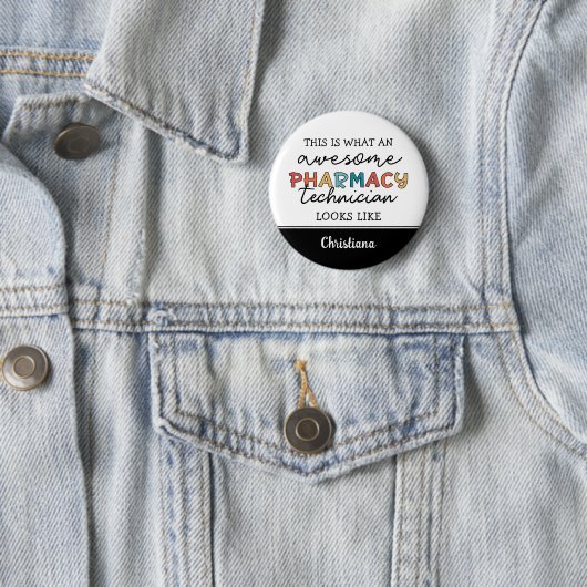 Badge Rond 5 Cm Technicien en pharmacie sur mesure (En situation)