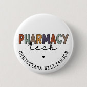 Badge Rond 5 Cm Technicien en pharmacie sur mesure (Devant)