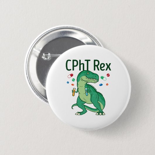 Badge Rond 5 Cm Technicien en pharmacie Tech CPhT Rex (Devant & derrière)