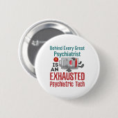 Badge Rond 5 Cm Technicien en psychiatrie en santé mentale Funny (Devant & derrière)
