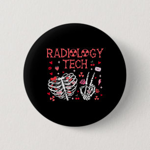 Badge Rond 5 Cm Technicien en radiologie Cage thoracique Squelette