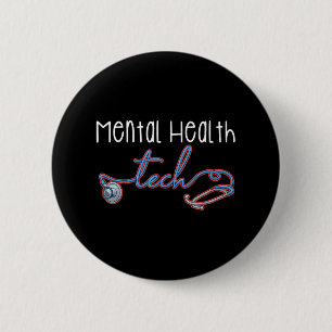 Badge Rond 5 Cm Technicien en santé mentale Travailleur en santé P