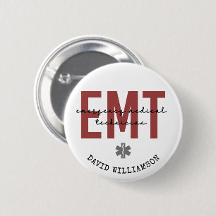 Badge Rond 5 Cm Technicien Médicale d'urgence EMT personnalisé