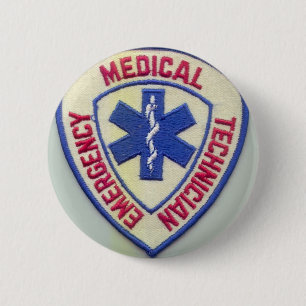 BADGE ROND 5 CM TECHNICIEN MÉDICALE EMT DE SECOURS