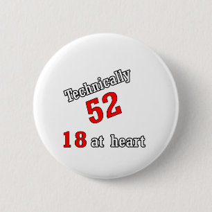 Badge Rond 5 Cm Techniquement 52, 18 au coeur