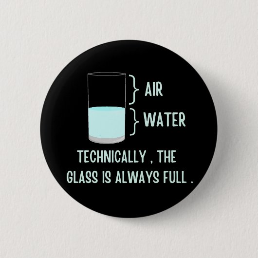 Badge Rond 5 Cm Techniquement, le verre est toujours plein (Devant)
