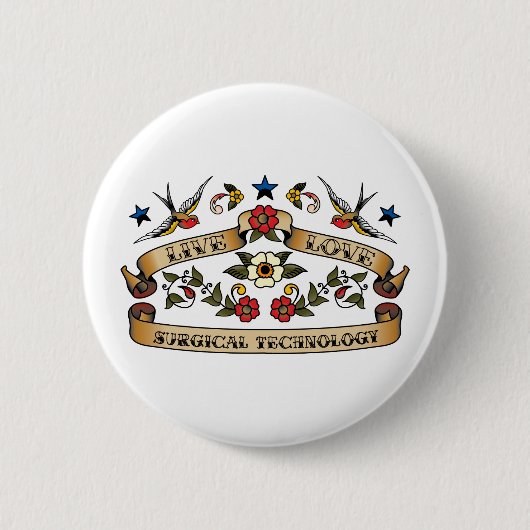 Badge Rond 5 Cm Technologie chirurgicale d'amour vivant (Devant)