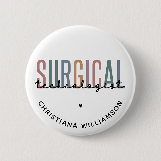 Badge Rond 5 Cm Technologue chirurgical sur mesure Technique chiru (Devant)