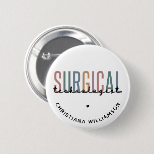 Badge Rond 5 Cm Technologue chirurgical sur mesure Technique chiru