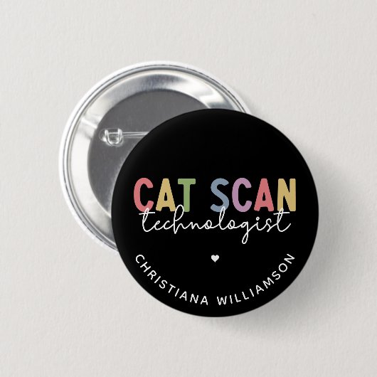 Badge Rond 5 Cm Technologue en numérisation CAT personnalisée Cade (Devant & derrière)