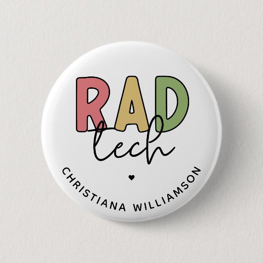 Badge Rond 5 Cm Technologue radiologique sur mesure Rad Tech Radio (Devant)