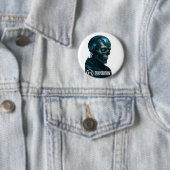 BADGE ROND 5 CM TECHVOLUTION - CYBORG SKULL (En situation)