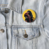 Badge Rond 5 Cm Teddy Avec Cravate Graphique (En situation)