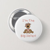 Badge Rond 5 Cm Teddy Bear Big Sister (Devant & derrière)
