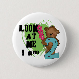 Badge Rond 5 Cm Teddy Bear I'm 2 Anniversaire T-shirts et cadeaux