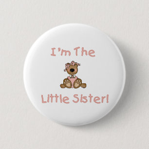 Badge Rond 5 Cm Teddy Bear Little Sister