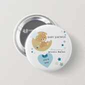 Badge Rond 5 Cm Teddy Bear Love Baby Boy Douche | (Devant & derrière)