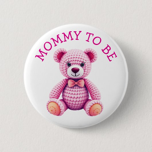 Badge Rond 5 Cm Teddy Bear | Mommy to Be Baby Shower (Devant)