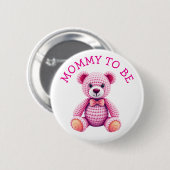 Badge Rond 5 Cm Teddy Bear | Mommy to Be Baby Shower (Devant & derrière)