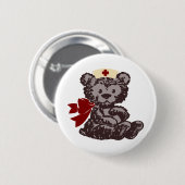 Badge Rond 5 Cm Teddy Bear Nurse (Devant & derrière)