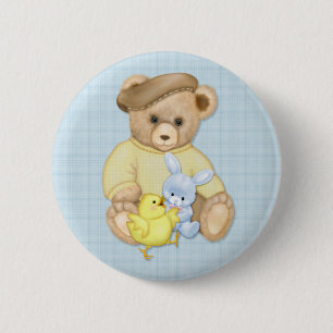 Badge Rond 5 Cm Teddy Boy Pâques
