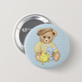Badge Rond 5 Cm Teddy Boy Pâques (Devant & derrière)