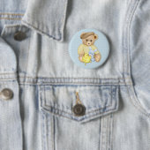 Badge Rond 5 Cm Teddy Boy Pâques (En situation)