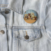 Badge Rond 5 Cm Teddy mit Freunde (En situation)
