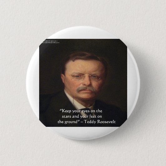 Badge Rond 5 Cm Teddy Roosevelt (Devant)