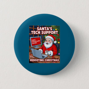 Badge Rond 5 Cm Tee de soutien pour Santa s Tech redémarré