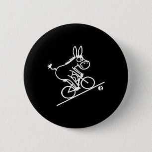 Badge Rond 5 Cm Tee de vélo de montagne de l'âne cycliste