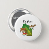 Badge Rond 5 Cm TEE I'm From Wisconsin (Devant & derrière)