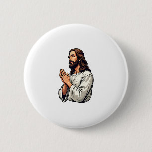 Badge Rond 5 Cm Tee-shirt vintage gravure mains de Jésus en prière