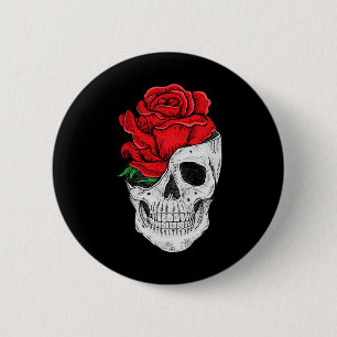 Badge Rond 5 Cm Tee - shirts graphiques du crâne floral - Hallowee