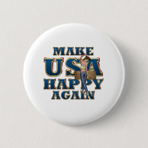 Badge Rond 5 Cm TEE USA Happy Buttons