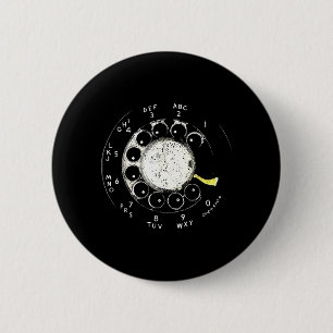 Badge Rond 5 Cm Téléphone à cadran rotatif vintage