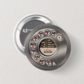 Badge Rond 5 Cm Téléphone rotatoire vintage (Devant & derrière)