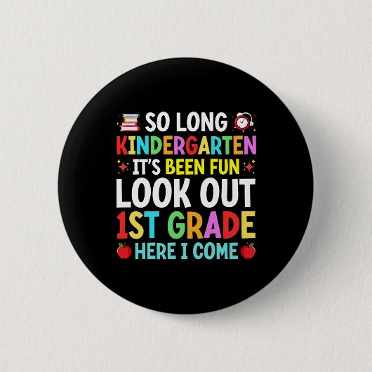 Badge Rond 5 Cm Tellement long jardin d'enfants Diplômé Enseignant (Devant)