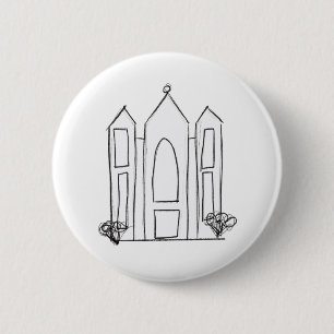 Badge Rond 5 Cm Temple mormon simple moderne LDS Salt Lake City