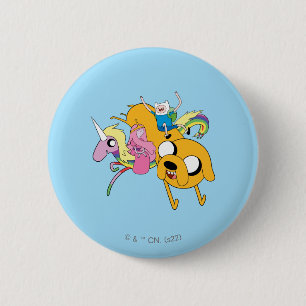 Badge Rond 5 Cm Temps d'aventure   Lady, Bubblegum, Finn & Jake
