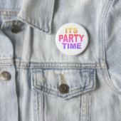 Badge Rond 5 Cm Temps de fête rose (En situation)