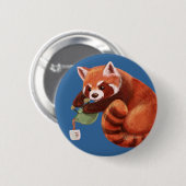 Badge Rond 5 Cm Temps de thé de panda rouge (Devant & derrière)