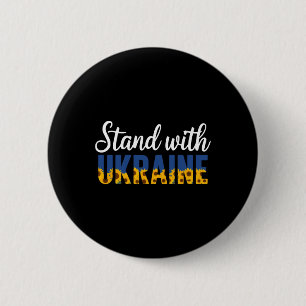 Badge Rond 5 Cm Tenez-vous avec l'Ukraine Fleur ukrainienne Tourne