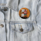 Badge Rond 5 Cm Tengu Yokai japonais (En situation)